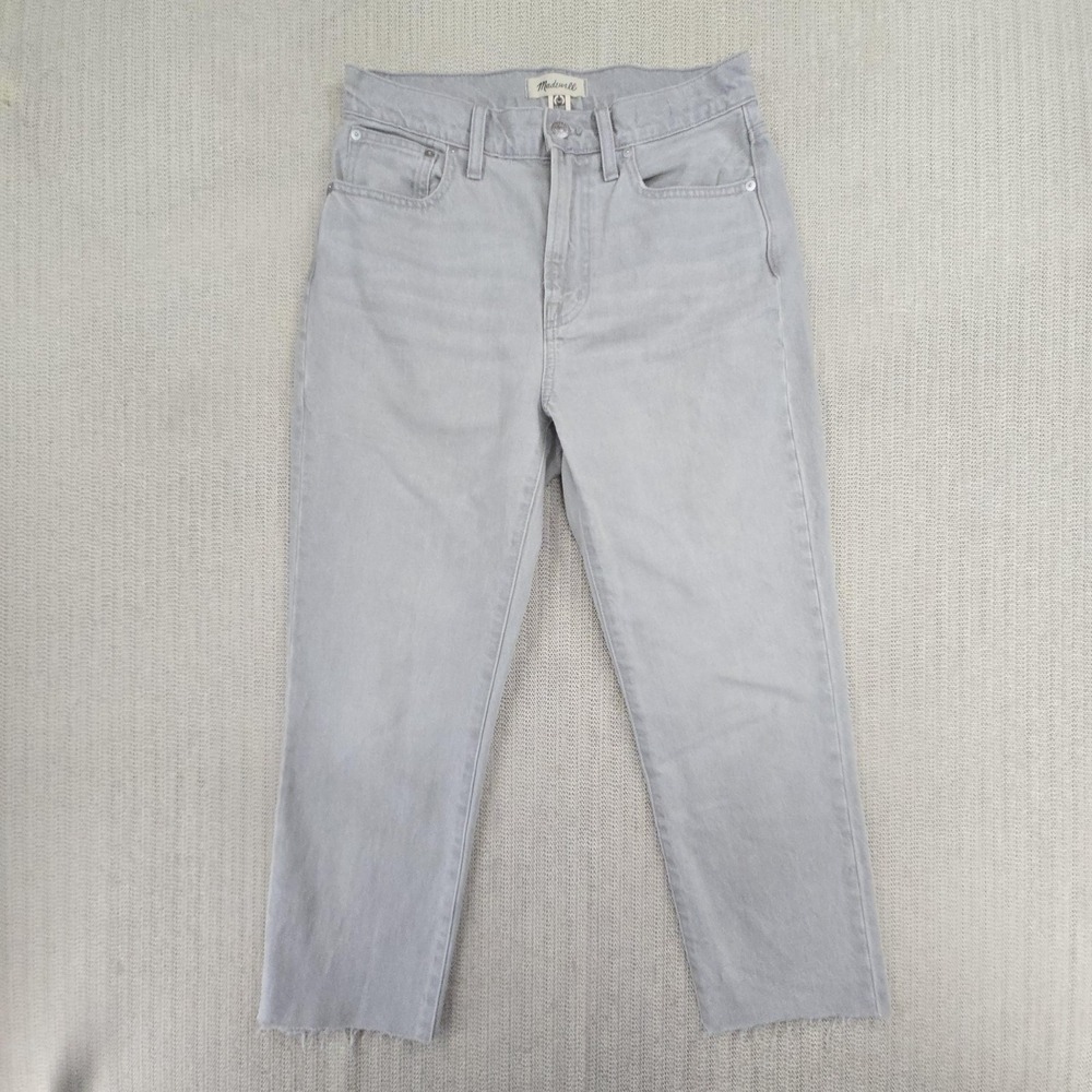 Madewell Jeans Womens 27 Gray The Perfect Vintage Straight Cropped Denim